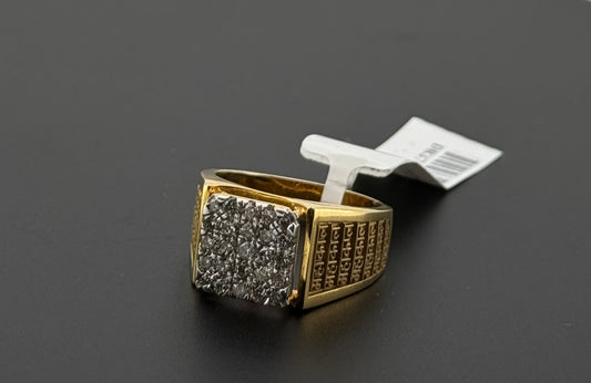 Natural Diamond Men Signet Ring with Arabic Scripture DR378