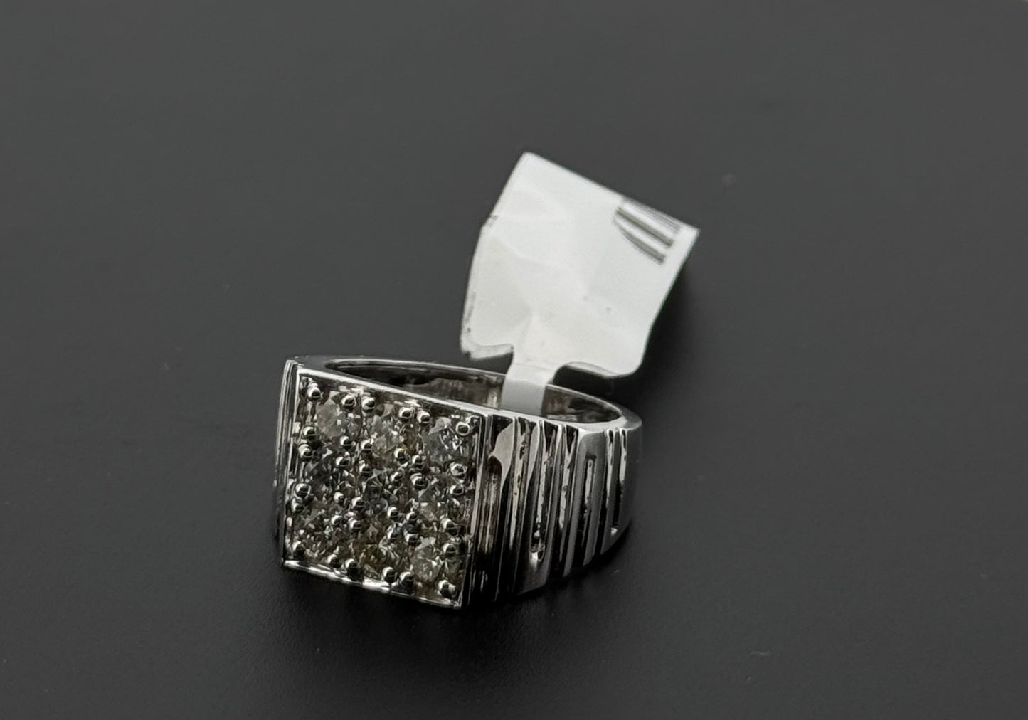 Natural Diamond Men Signet Ring DR307