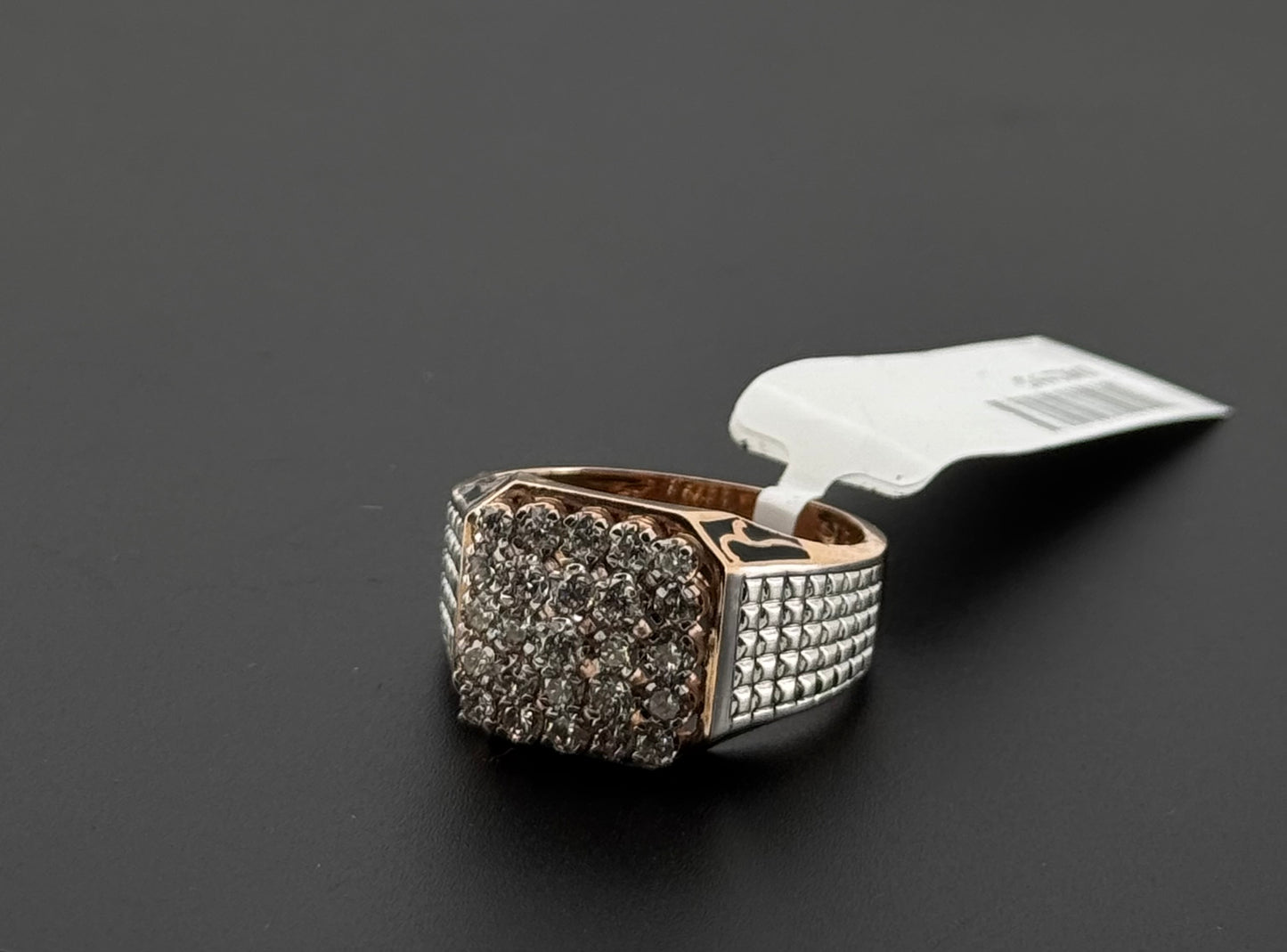 Natural Diamond Men Signet Ring DR295