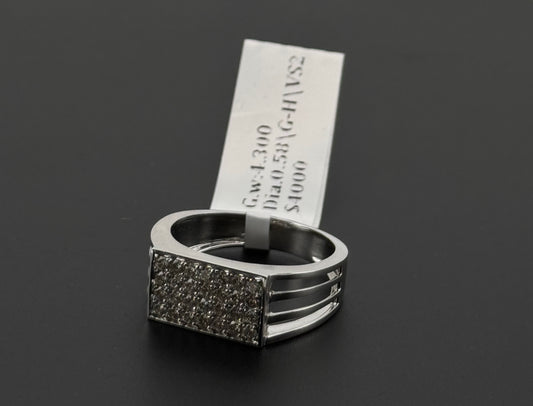 Natural Diamond Men Signet Ring DR273