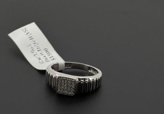 Natural Diamond Men Signet Ring DR303