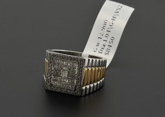 Natural Diamond Men Signet Ring DR379
