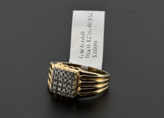 Natural Diamond Men Signet Ring DR290