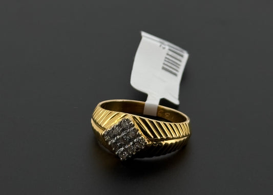Natural Diamond Men Signet Ring DR382