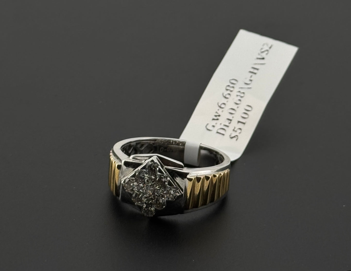 Natural Diamond Men Signet Ring DR286