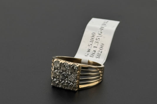 Natural Diamond Men Signet Ring DR381