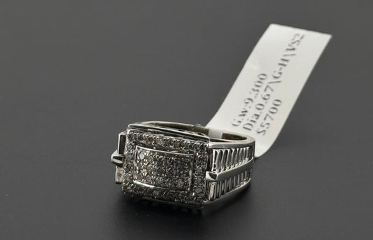 Natural Diamond Men Signet Ring DR265