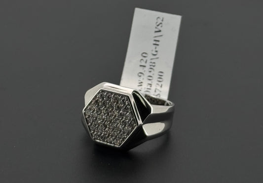 Natural Diamond Men Signet Ring DR727