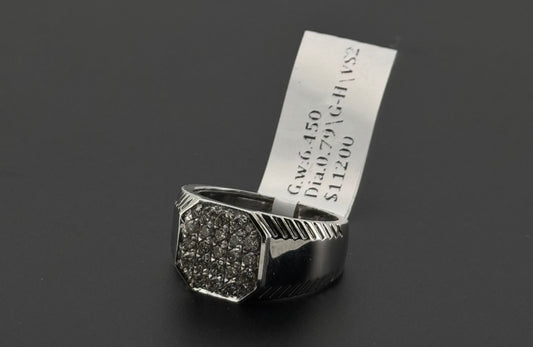 Natural Diamond Men Signet Ring DR309