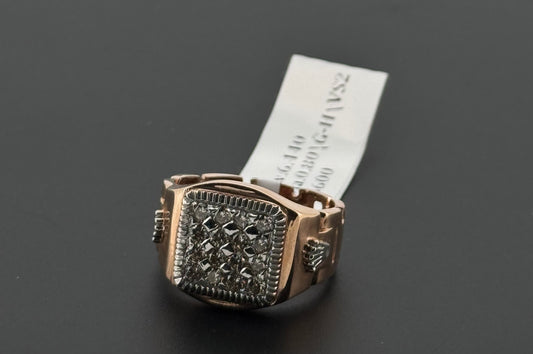 Natural Diamond Men Signet Ring DR298