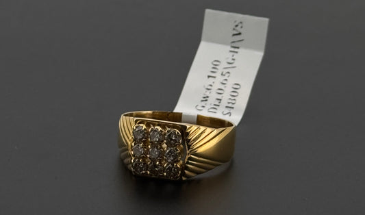 Natural Diamond Men Signet Ring DR457