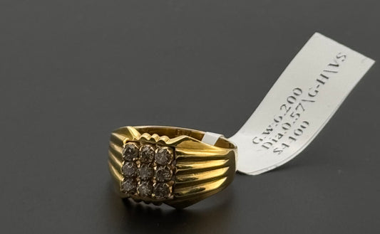 Natural Diamond Men Signet Ring DR454