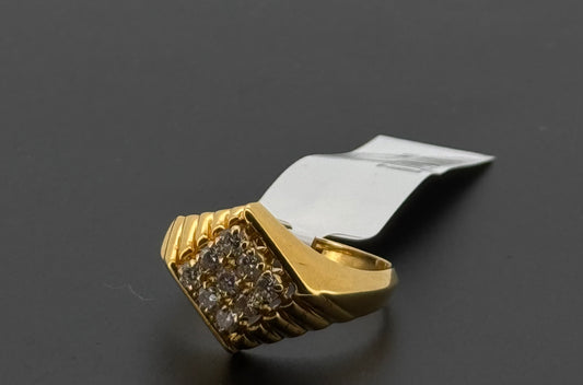 Natural Diamond Men Signet Ring DR452