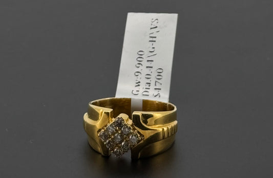 Natural Diamond Men Signet Ring DR451