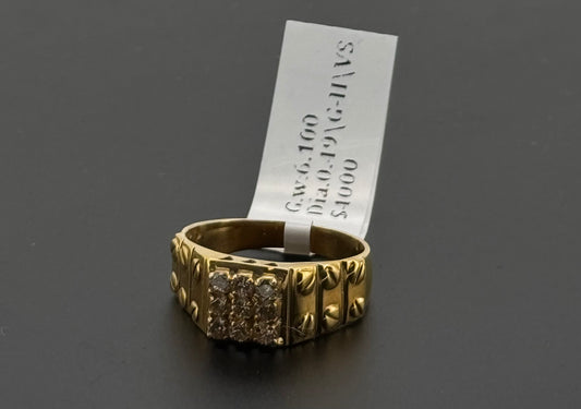 Natural Diamond Men Signet Ring DR449