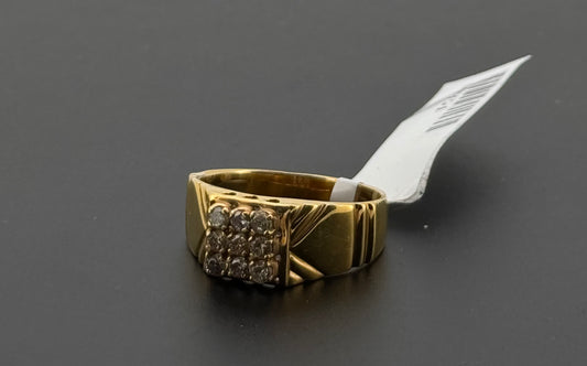 Natural Diamond Men Signet Ring DR351