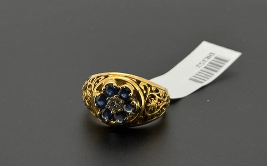Natural Diamond Men Blue Sapphire Ring DR352
