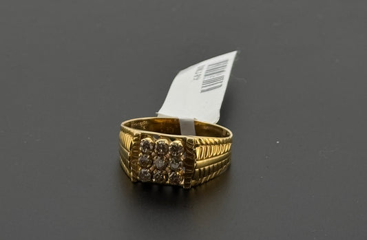 Natural Diamond Men Signet Ring DR349