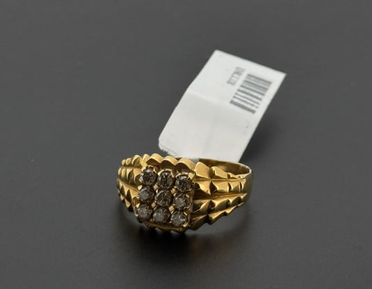 Natural Diamond Men Signet Ring DR338