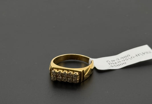 Natural Diamond Men Signet Ring DR343
