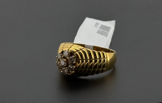 Natural Diamond Men Signet Ring DR347