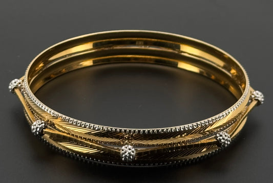 22k Solid Gold Equisite Two Tone Bangles BG2