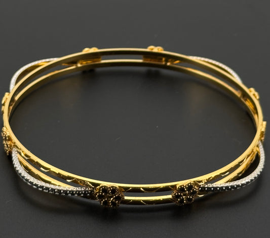 22k Solid Gold Equisite Two Tone Bangles BG13