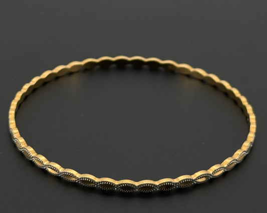 22k Solid Gold Equisite Two Tone Bangles BG23