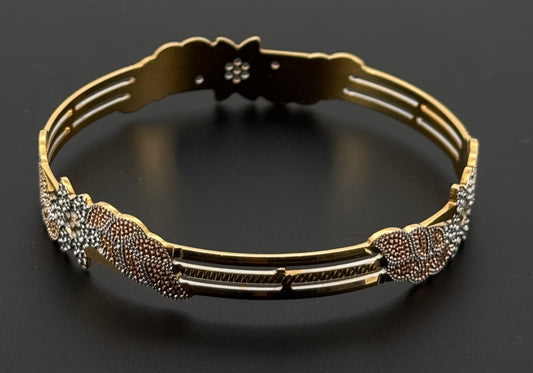 22k Solid Gold Equisite Two Tone Bangles BG30