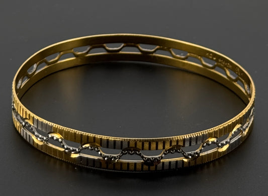 22k Solid Gold Equisite Two Tone Bangles BG38