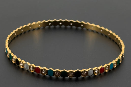 22k Solid Gold Equisite Two Tone Bangles BG42