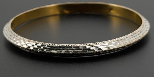 22k Solid Gold Equisite Two Tone Bangles BG81