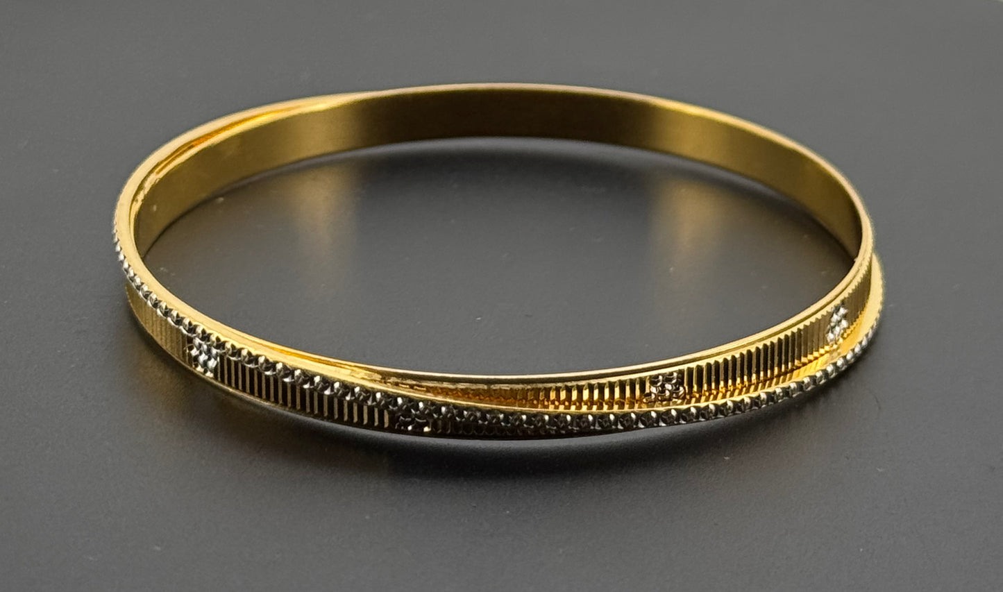 22k Solid Gold Equisite Two Tone Bangles BG138