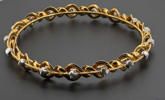 22k Solid Gold Equisite Two Tone Bangles BG183