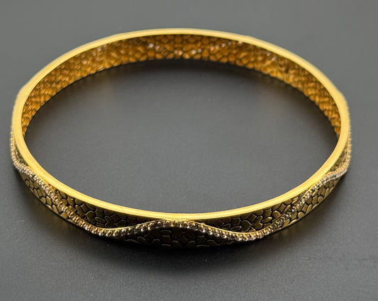 22k Solid Gold Equisite Two Tone Bangles BG189