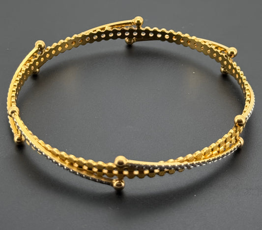 22k Solid Gold Equisite Two Tone Bangles BG202