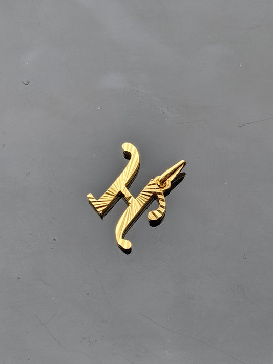 22K Solid Gold Letter Pendant P1248