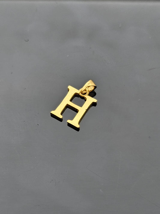 22K Solid Gold Letter Pendant P1529