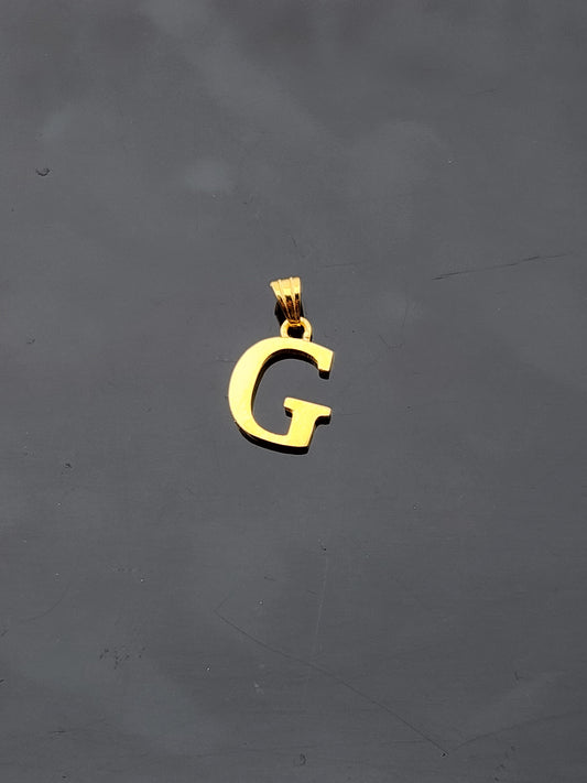 22K Solid Gold Letter Pendant P1547