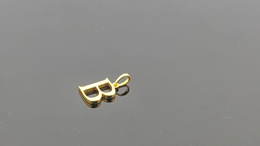 22K Solid Gold Letter Pendant P1549