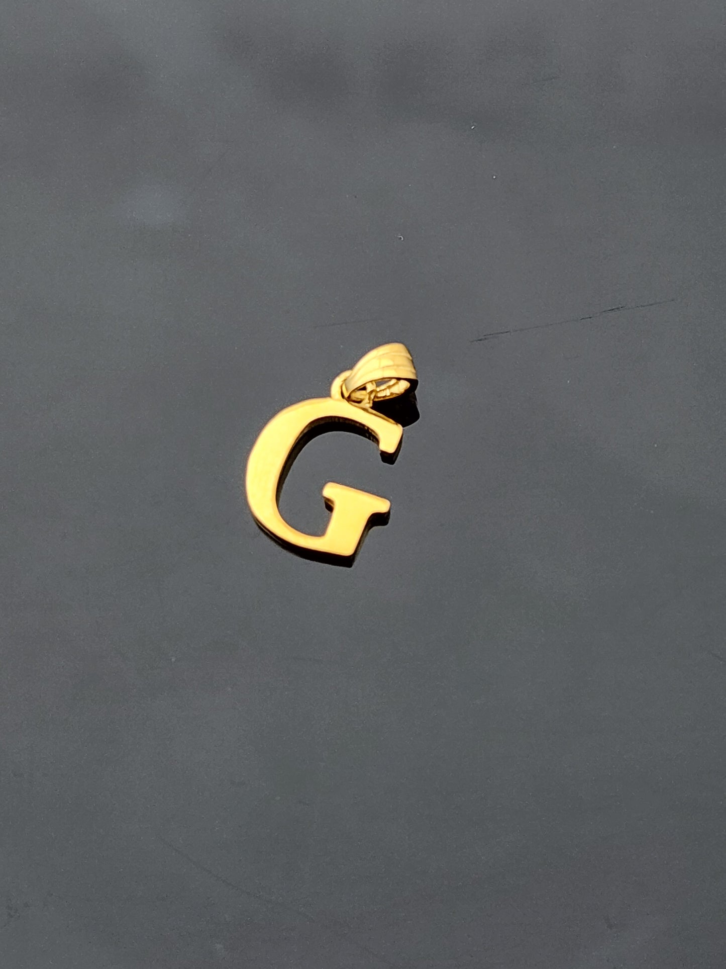 22K Solid Gold Letter Pendant P1567