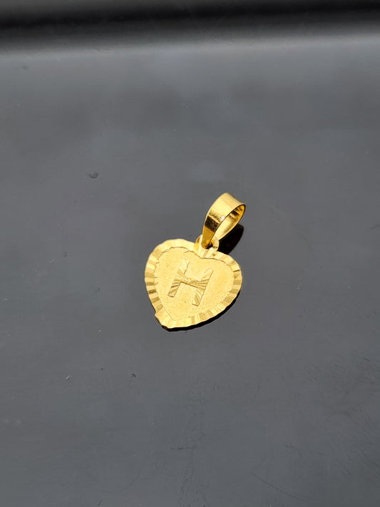 22K Solid Gold Letter Pendant P1585
