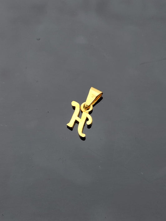 22K Solid Gold Letter Pendant P1594