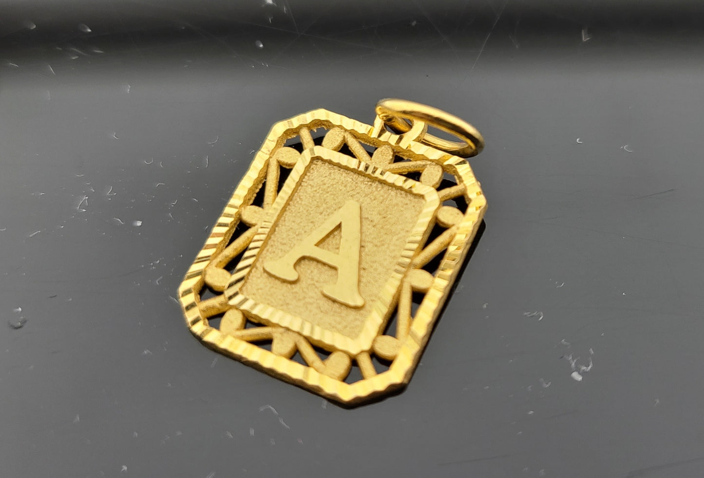 22K Solid Gold Letter Pendant P1627