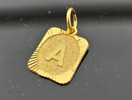 22K Solid Gold Letter Pendant P1635