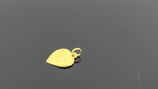 22K Solid Gold Letter Pendant P1640