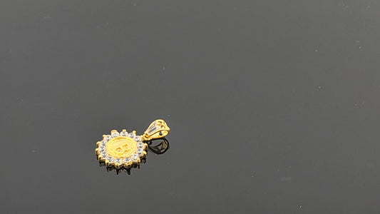 22K Solid Gold Letter Pendant P1642