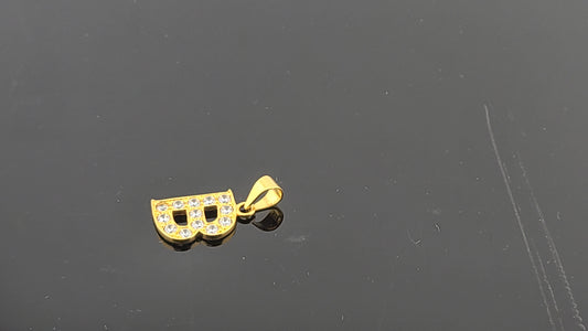 22K Solid Gold Letter Pendant P1643