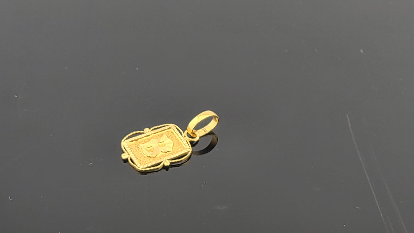 22K Solid Gold Letter Pendant P1644