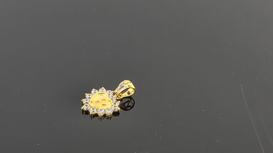22K Solid Gold Letter Pendant P1646